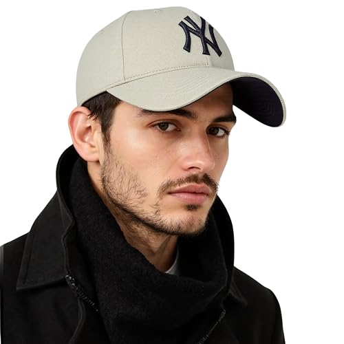 Tomorrow 3D NY Baseball Cap for Men | Unisex Adjustable Strap Stylish Design Sports Caps - Gym and Cricket Caps Summer Sun Hat Waterproof Black (in, Alpha, Free Size, BEGI)