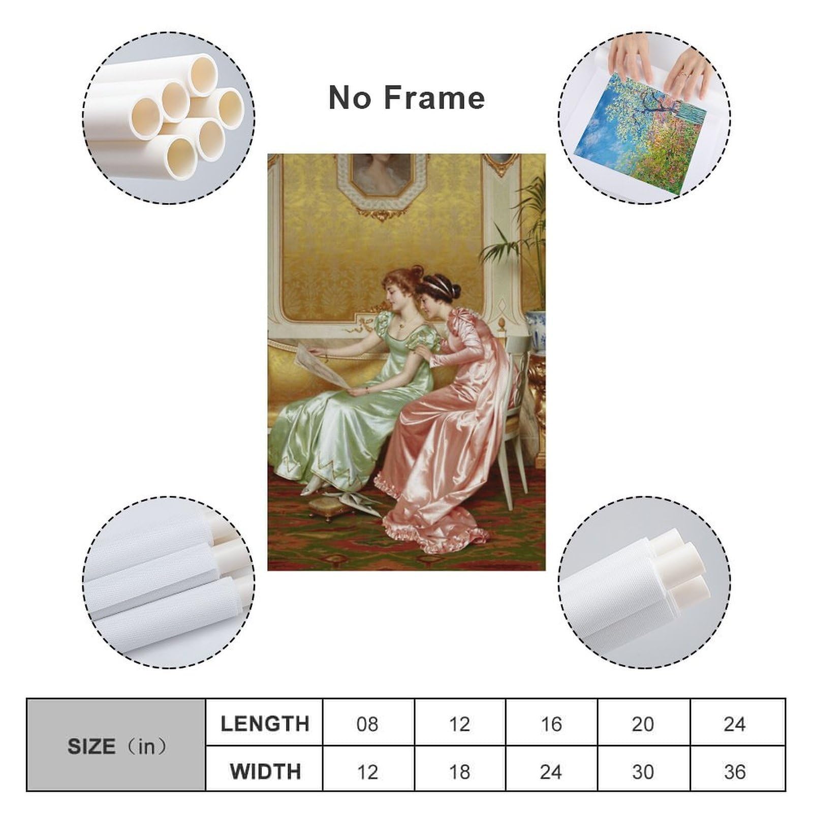 Vittorio Reggianini - Dos elegantes damas jóvenes en un interior examinando una revista, póster de lienzo, póster de pared, impresión artística para el hogar, decoración moderna, 60 x 90 cm