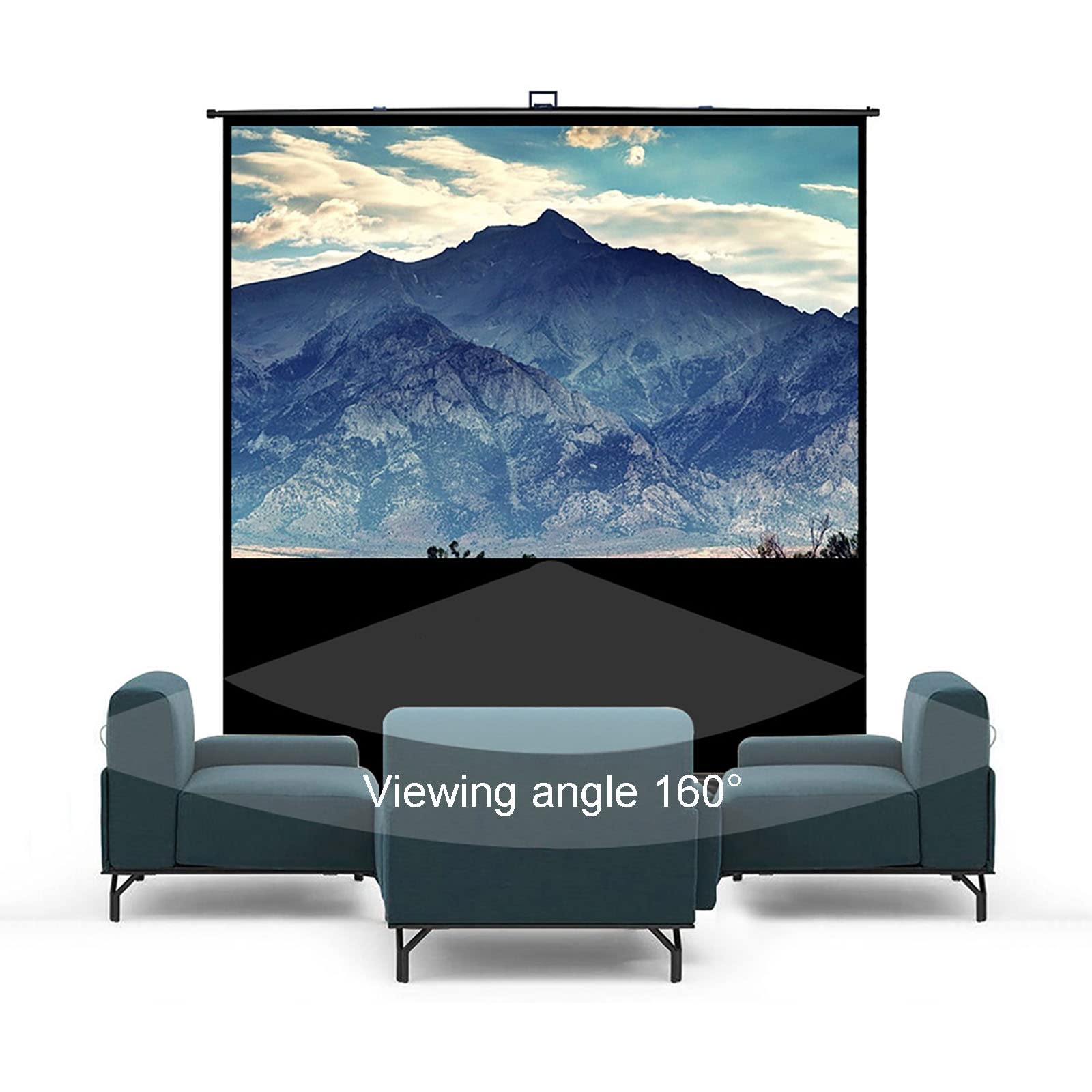 Schermo Proiettore Portatile 60 Pollici - Estraibile Manuale, 16:9, Altezza Regolabile, Per Home Theater - Foto 12