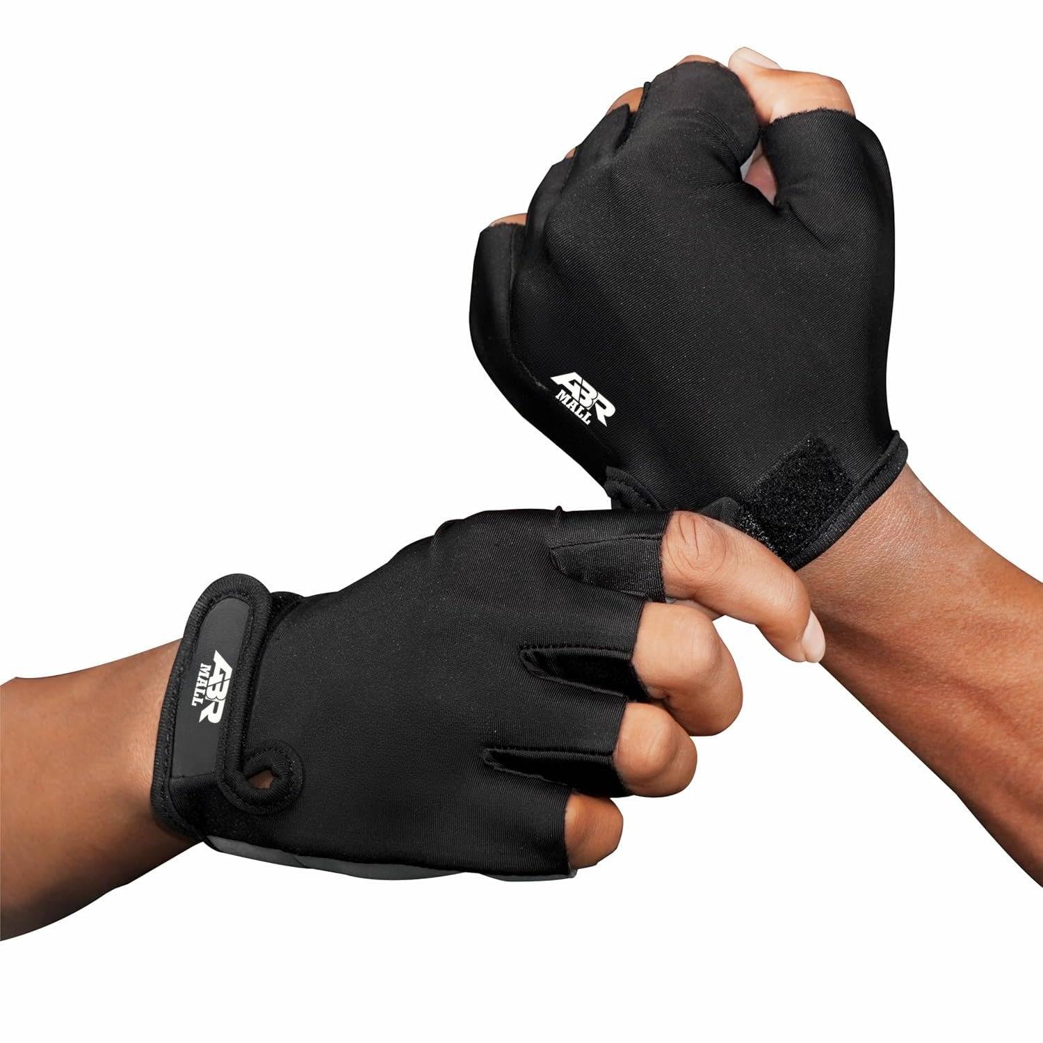 Gym Gloves for Men & Women with Wrist Support | Anti-Slip Weightlifting Gloves | Breathable Half Finger Fitness Hand Gloves for Workout, Training & Cycling (L)-image-14