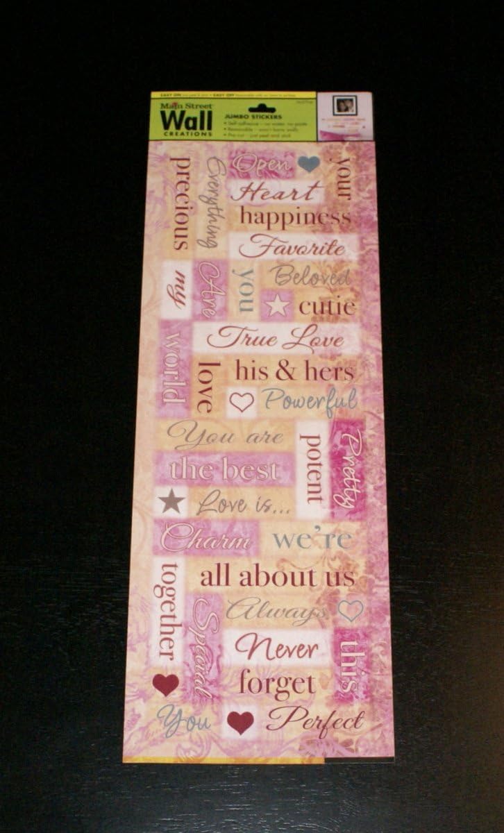 Main Street Wall Creations Jumbo Stickers Love, Heart