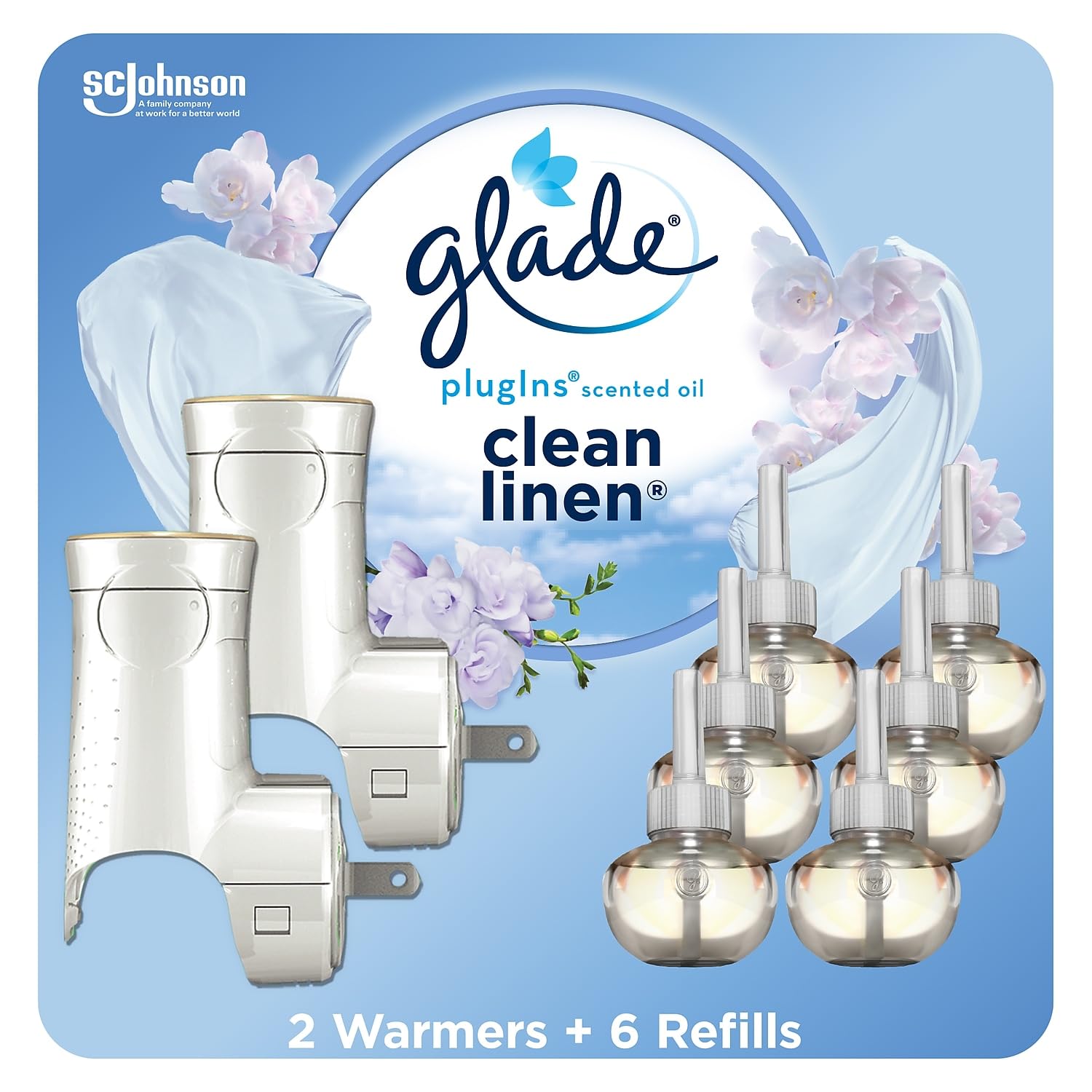 Glade PlugIns Scented Oil & Holders, Clean Linen, 0.67 (319963)
