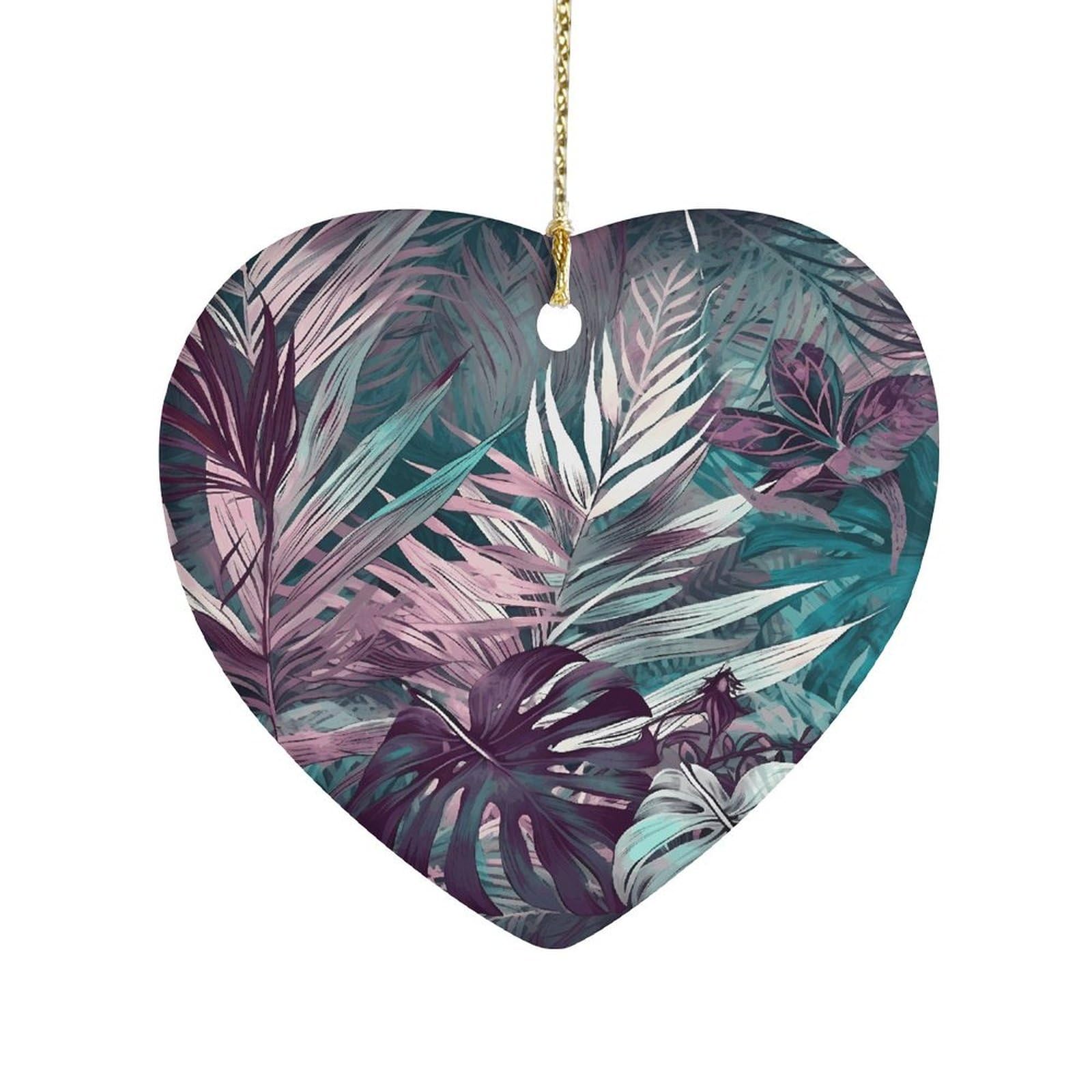 Fekiloot Style Palm Leaf Pattern Ceramic Ornament Home Decor Keepsake