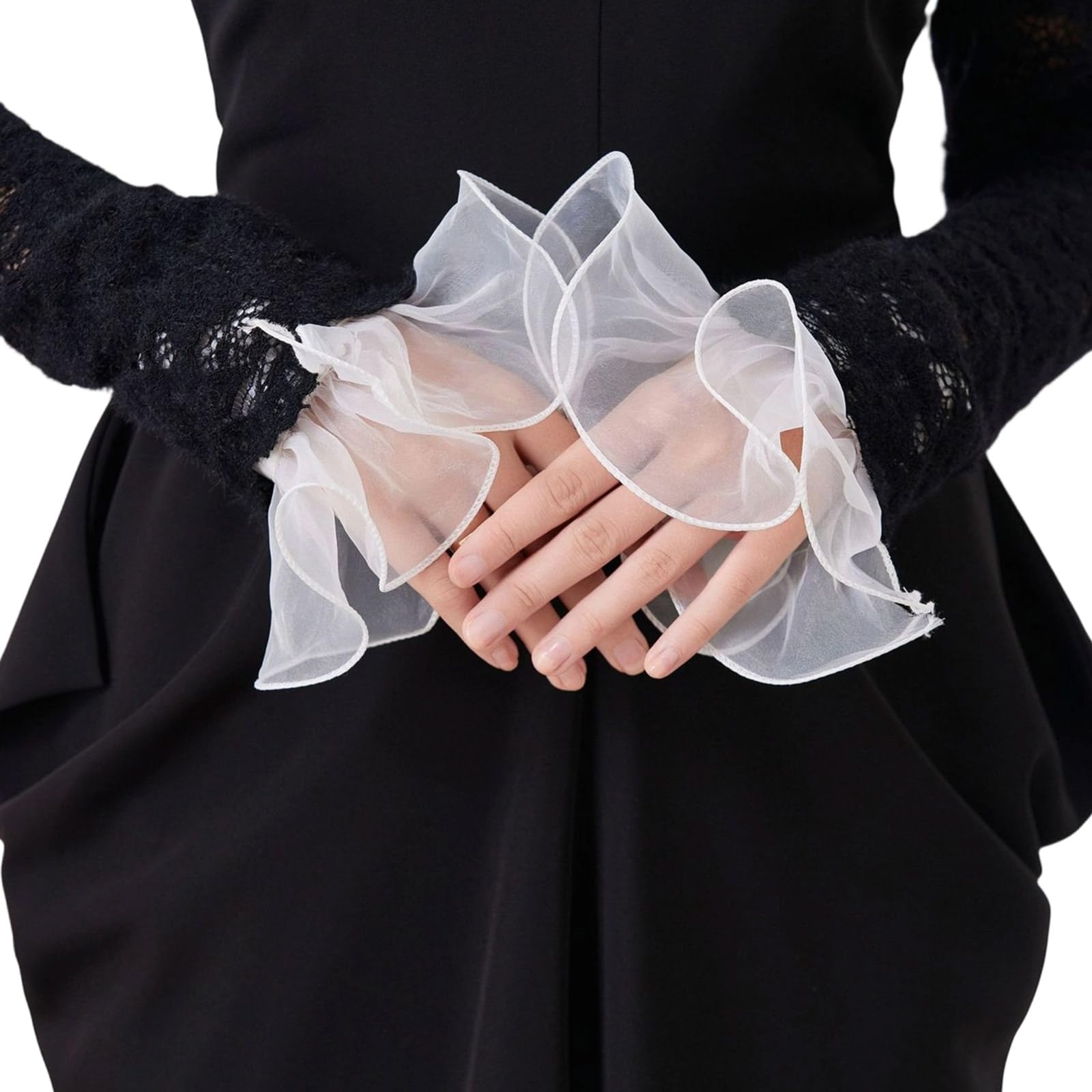 MICFENY Elegant Wrinkles Resistant Neckpiece Decorative Polyester Trim Half Shirts False Collar For Dresses Shirts Prom Event