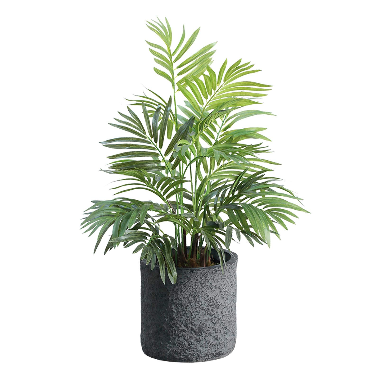 Piante finte 39,4" Pianta artificiale di palma con vasi di fiori grigi Decorazione Regalo perfetto per l'inaugurazione della casa Design ultra-reale, Piante artificiali verdi per la decorazione domest
