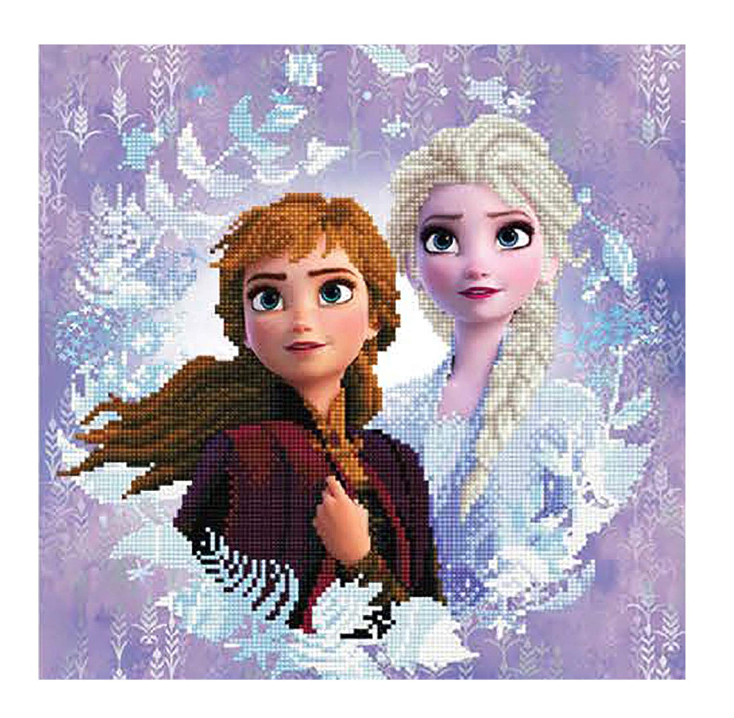 Diamond Dotz CD-851901209 Disney Frozen II, "Sisters", ca. 40 x 40 cm groß, Diamond Painting, Malen mit Diamanten, funkelndes Bild zum Selbstgestalten, für Kinder und Erwachsene