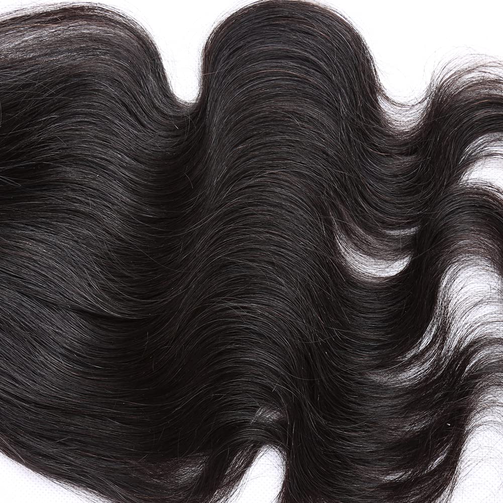 10A 14" Silk Base Closure with Baby Hair Body Wave Virgin Hair Closure 4"X4" Free Part Natural Color