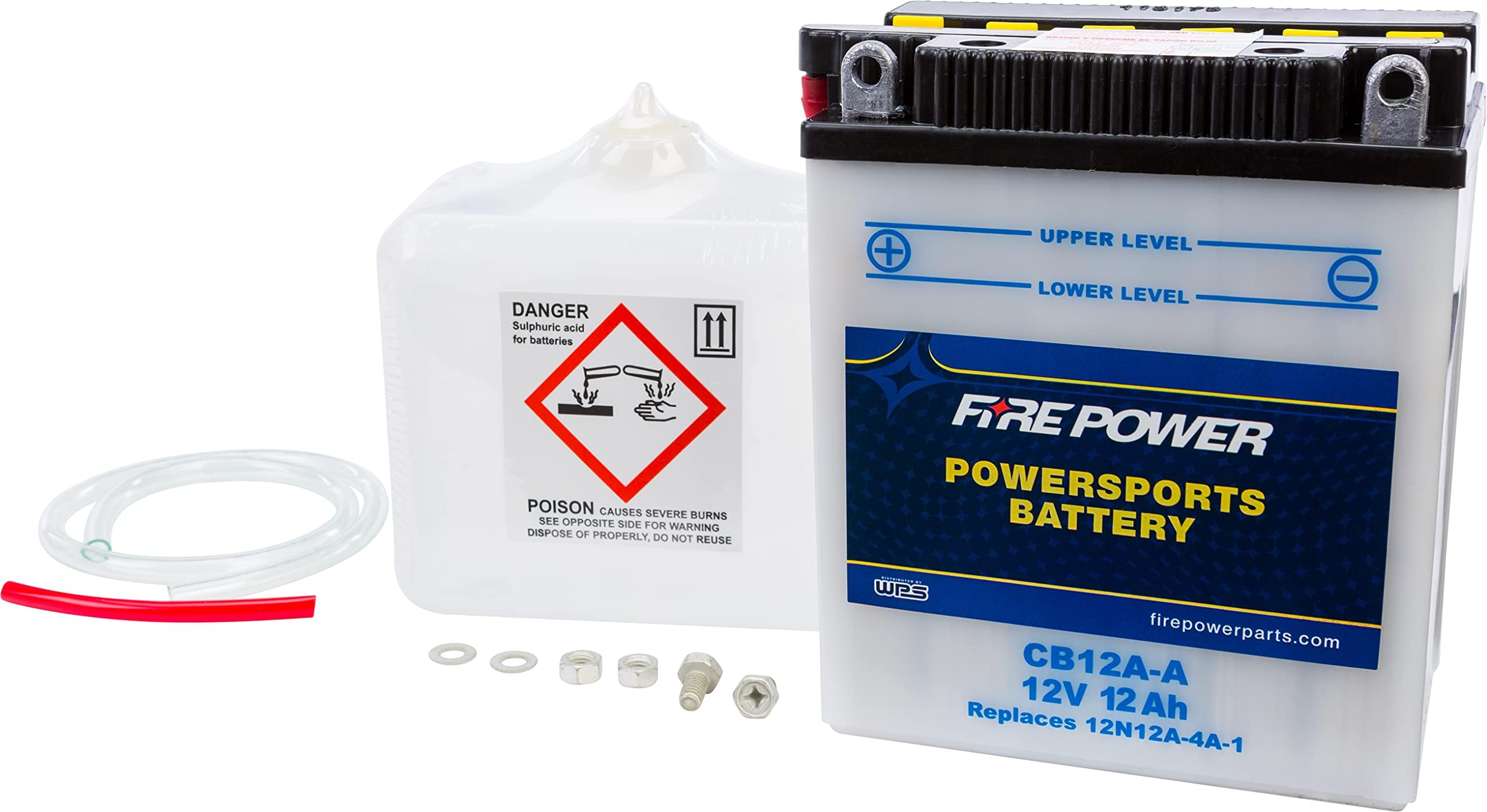 WPS Conventional 12V Heavy Duty Battery with Acid Pack - YB12A-A CB12A-A