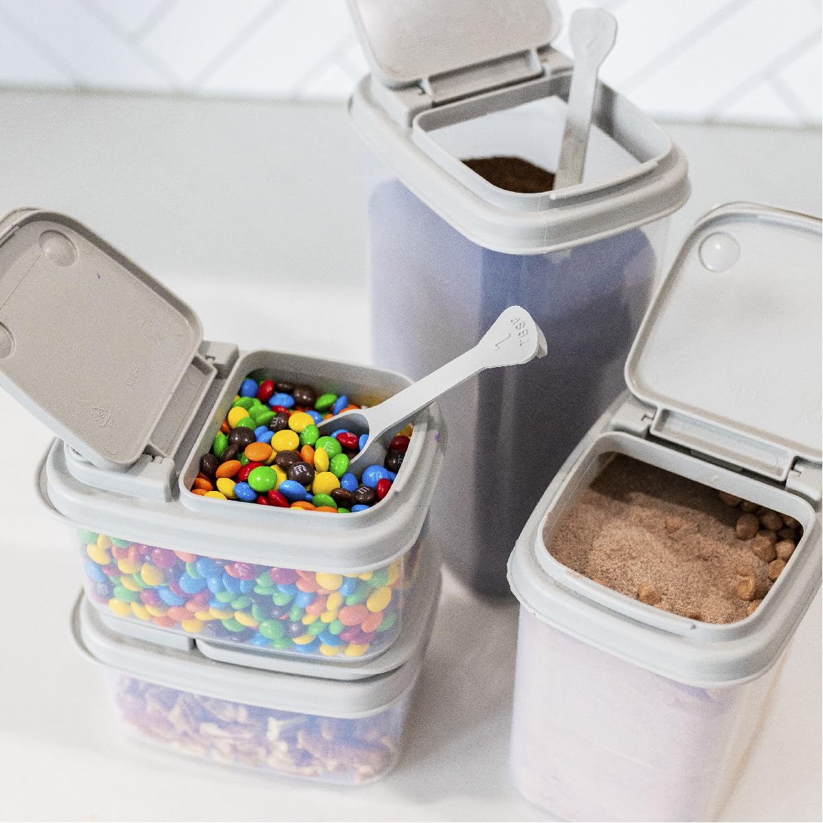 Buddeez Set 10 Contenitori In Plastica Trasparente Con Coperchio: Impilabili, Senza BPA, Per Dispensa, Cucina E Artigianato, Made In USA - 5