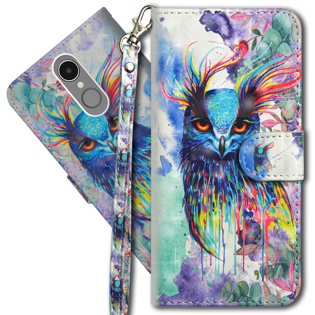 Lg K10 2017 Wallet Case, LG LV5 Premium PU Leather Case, COTDINFORCA 3D Creative Painted Effect Design Full-Body Protective Cover for LG K20 Plus/LG Harmony/LG K10 2017.