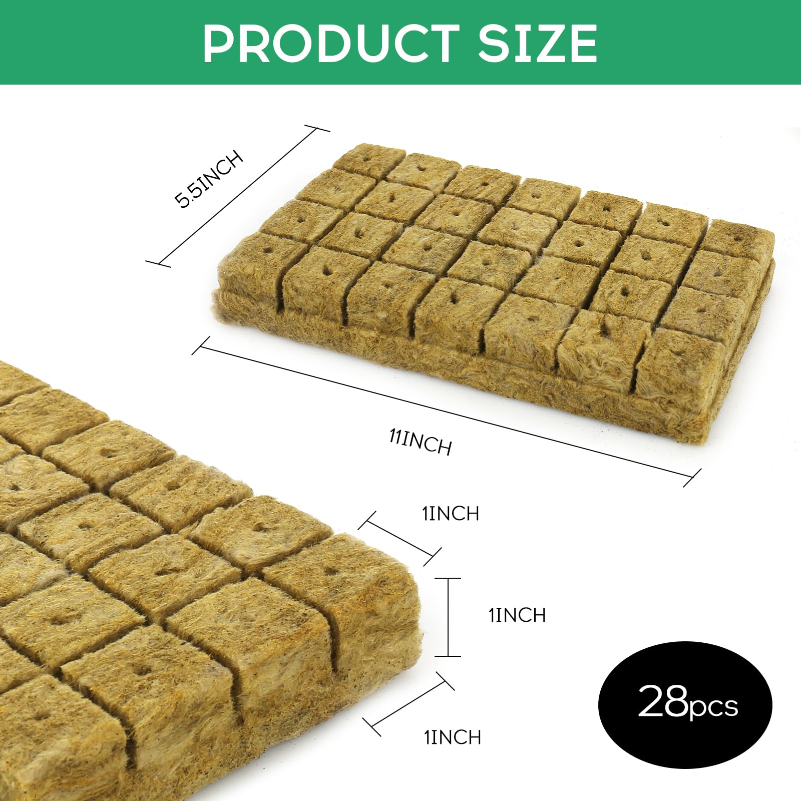 28 Stück Steinwolle Würfel, Steinwolle Set, Steinwolle Grow Anzucht Anzuchtmatte, Bodenlos Hydrokultur Anzuchtmatte, Rockwool Cube, Steinwollwürfel für Stecklinge, Klonen, Anzucht 4 * 4 * 4cm