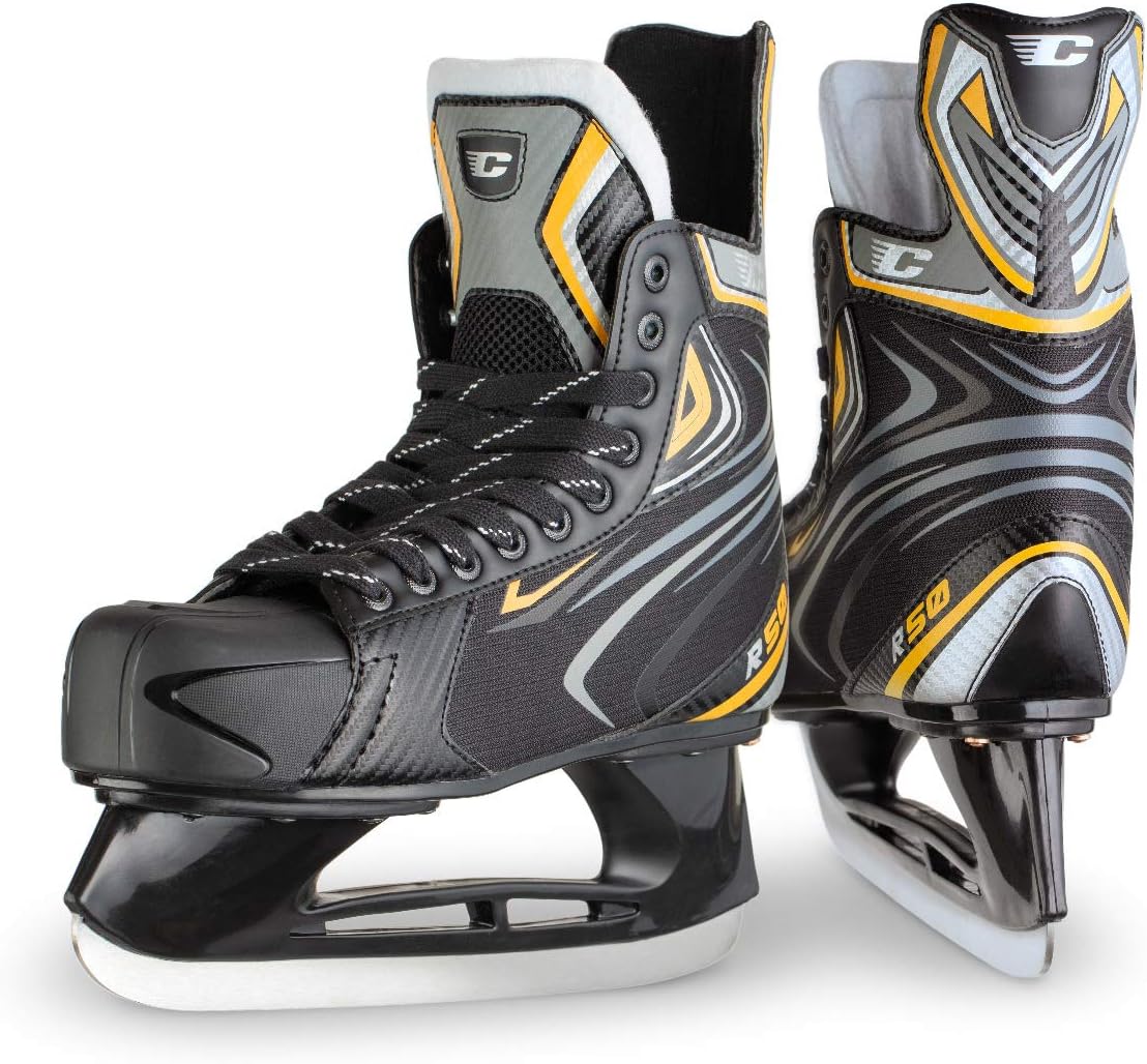 Mens Canadian R50 Ice Hockey Skates, Adult, Black