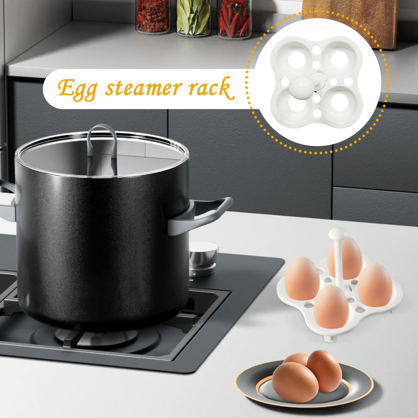 Support Vapeur Pour œufs – Grille De Cuisson à 4 Ou 5 Trous Pour Cocotte, Faitout – Idéal Cuisine, Camping, Appartement