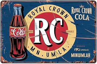 Vintage Royal Crown Cola Metal Sign Tin Sign Retro Soda Pop Drink Metal Sign Suitable for bar decoration, home man cave, garage 8 x 12, easy to hang