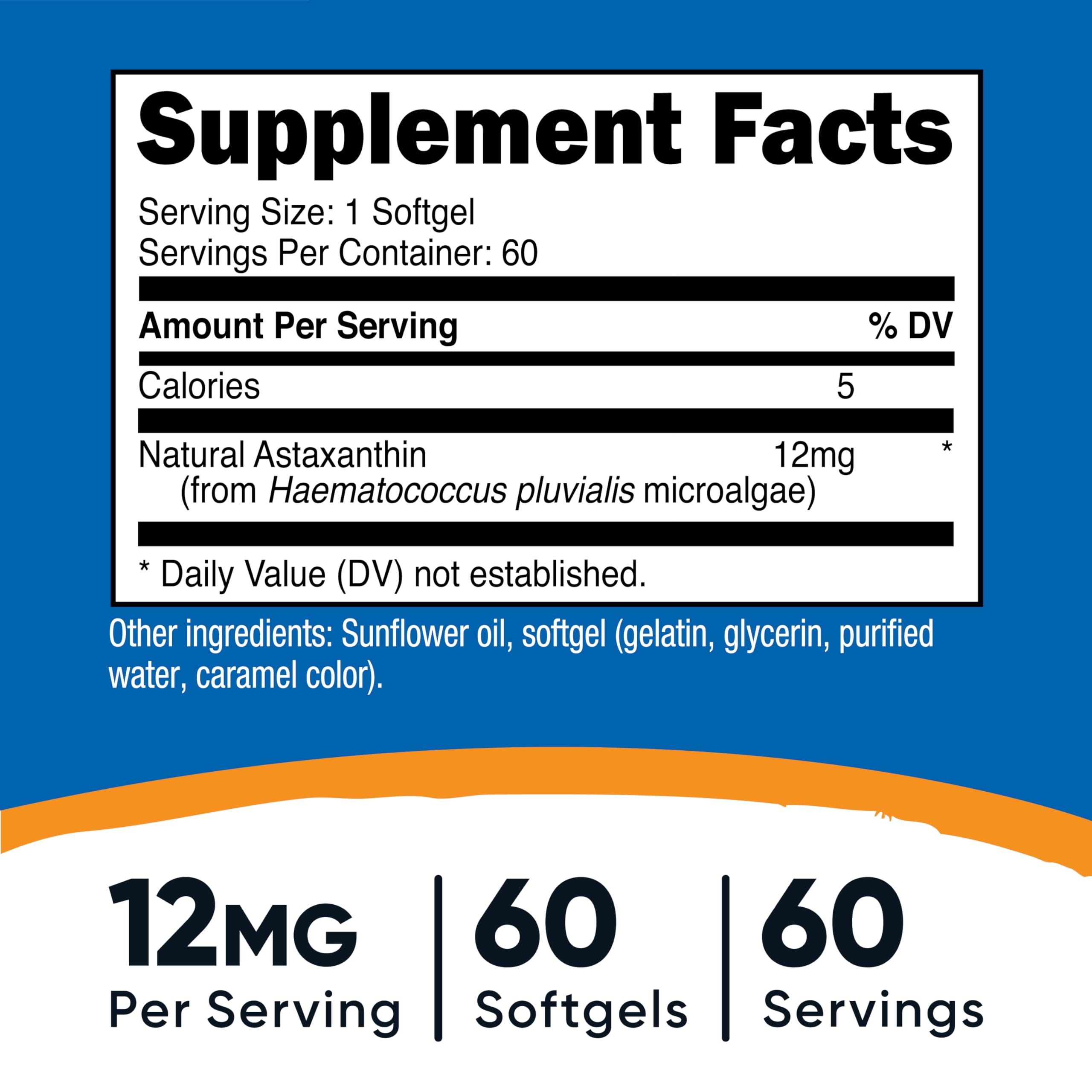 Nutricost Astaxanthin 12mg, 60 Softgel Capsules — Amazon image 2