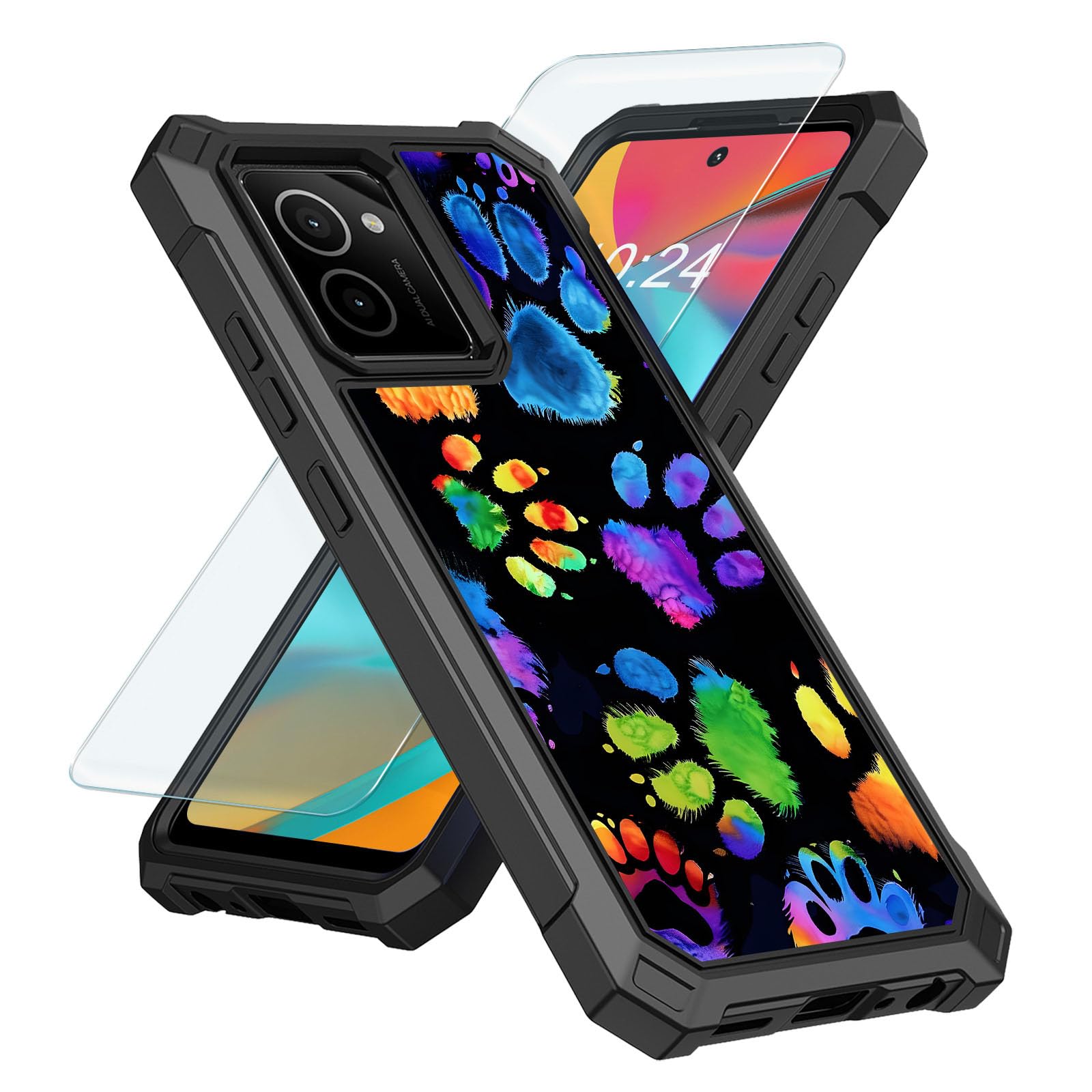 Amazon.com: Tudguiloae for Hmd Vibe Phone Case, Shockproof Four Corner Anti-Fall and Dual Layer Structure Protection for Hmd Vibe Phone Case, Colorful Paw Phone Cover with Tempered Glass Film : Cell Phones Amazon.com: Tudguiloae for Hmd Vibe Phone Case, Shockproof Four Corner Anti-Fall and Dual Layer Structure Protection for Hmd Vibe Phone Case, Colorful Paw Phone Cover with Tempered Glass Film : Cell Phones