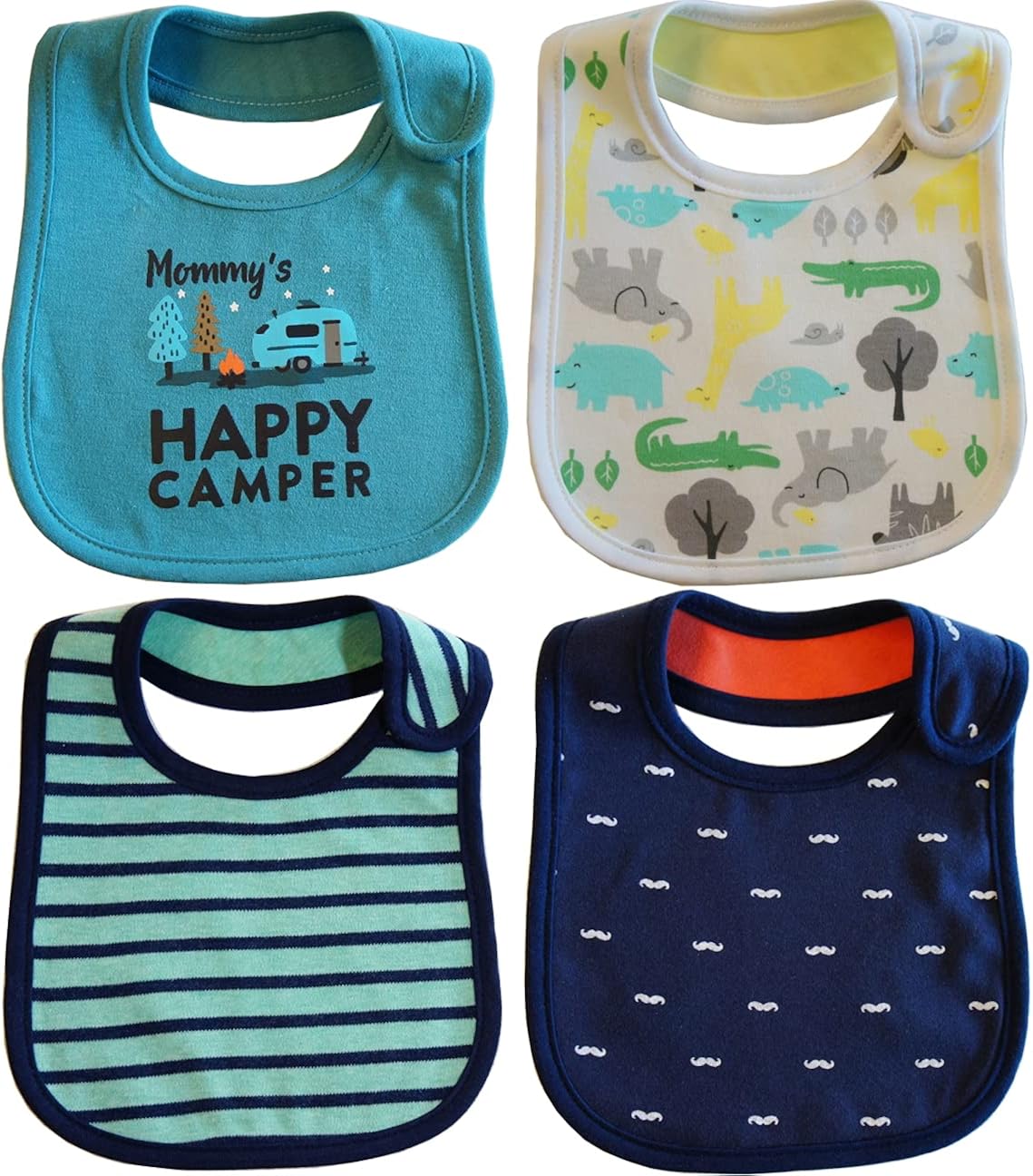 Amazon Co Jp カーターズ アウトレット ベビー スタイ よだれかけ 4枚セット マジックテープ Boys Navy ベビー マタニティ