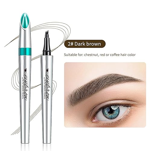 Miniatura 2 de 1 lápiz líquido de cejas de 4 garras, suave y liso 36H duradero a prueba de agua, moldeado natural, definidor de cejas preciso de color de cejas,