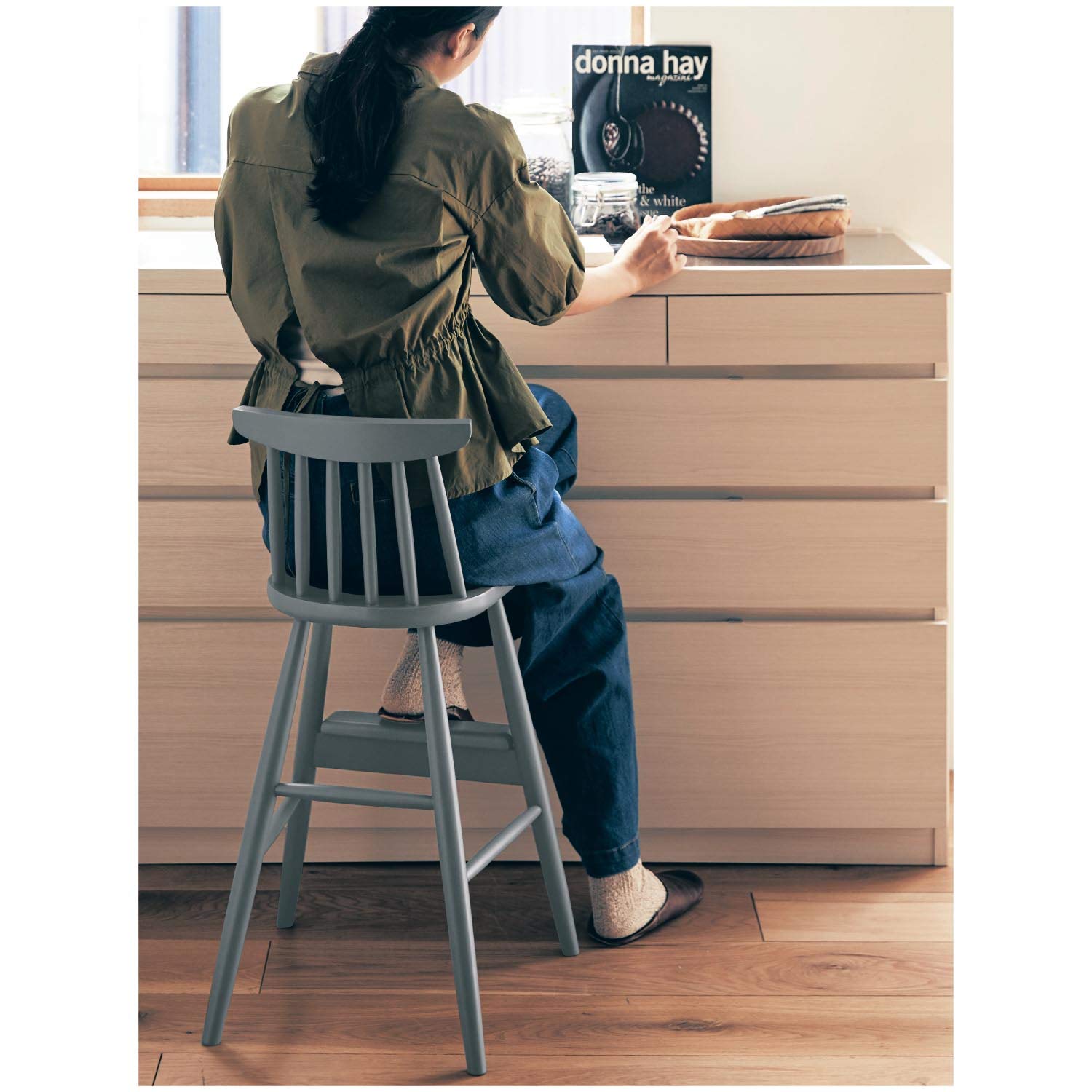 Amazon｜[ベルメゾン] ダイニングチェア ウィンザーチェア ハイタイプ