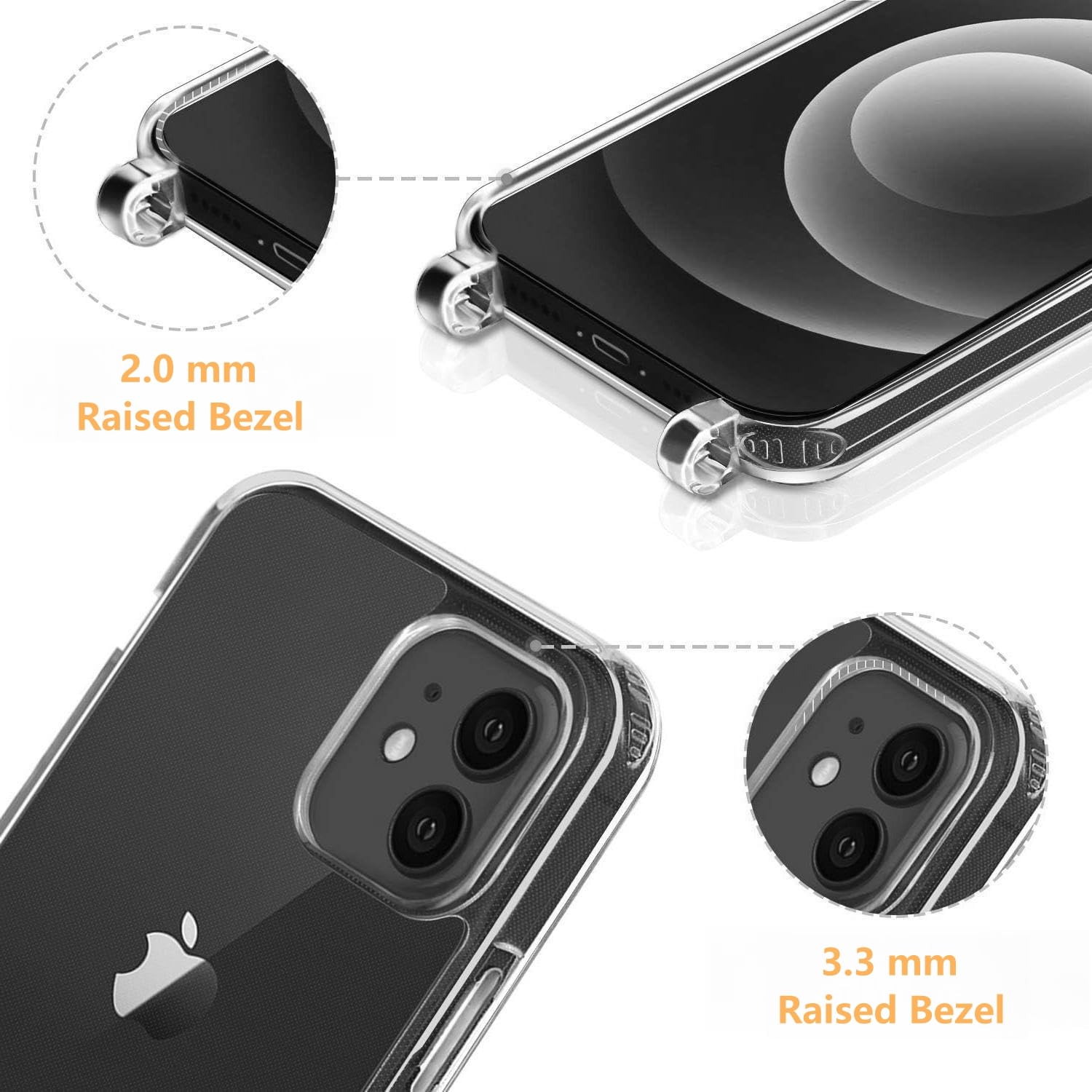 Vaykwo Cover con Cordino per iPhone 12 Mini 5.4'',Custodia con