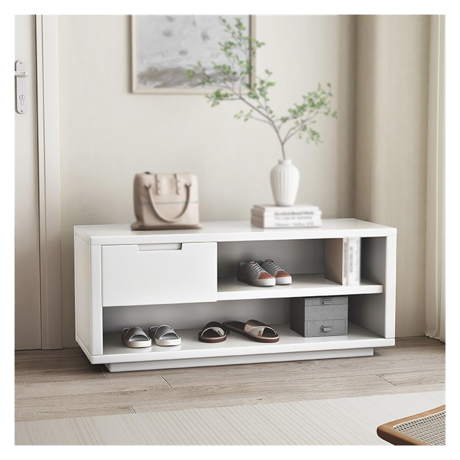 MYUYEE Shoes Bench Shoe Storage Bench, Entryway Shoe Bench With Drawers,Wooden Shoe Bench For Entryway, Shoe Rack Orga For Entryway And Hallway Storage Shoe Bench(3-80 * 35 * 43.8Cm)