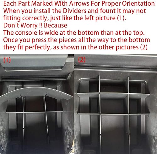 Miniatura 7 de EDBETOS Organizador de consola central, divisores de inserción compatibles con accesorios Ford F150 2015 2016-2019 2020 F-150 reposabrazos