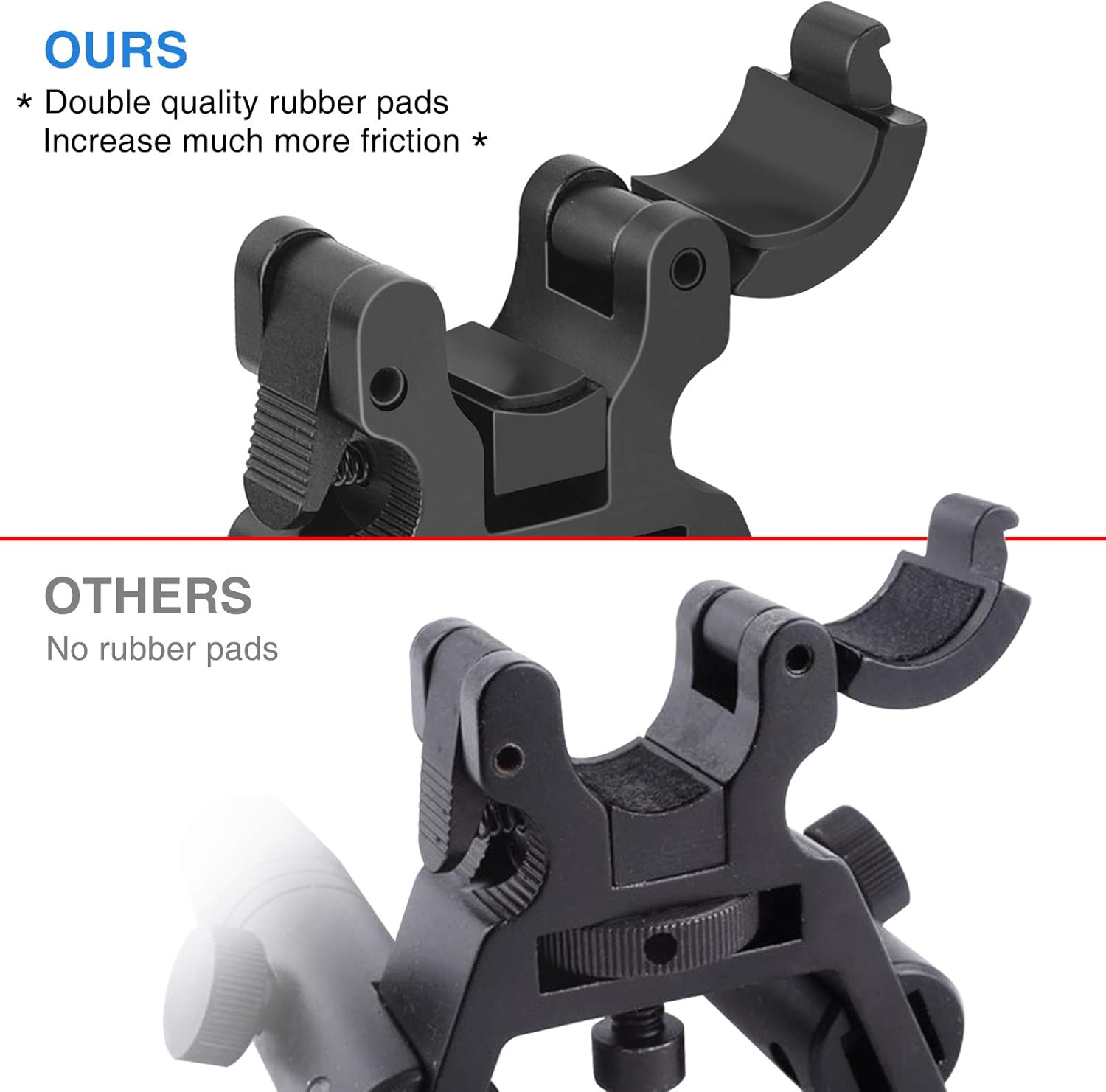 EZshoot 8-10 Inches Clamp-on Bipod for Rifles, Double Pads Round Barrel Mount Bipod, Adjustable Height Foldable Quick Release Bipod, Barrel Size: 0.43 to 0.75 Inch : Sports & Outdoors