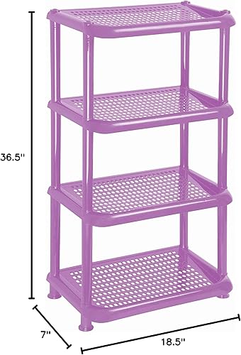 Miniatura 6 de Mintra Home Estantes de almacenamiento de plástico ligeros (estante de esquina, azul polvo)