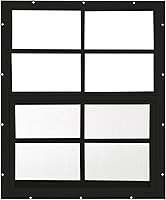 Vista 1 de Ventanas de cobertizo de 18 x 23 pulgadas (paquete de 1) Ventanas corredizas con vidrio templado y mallas Montaje al ras, marcos de aluminio
