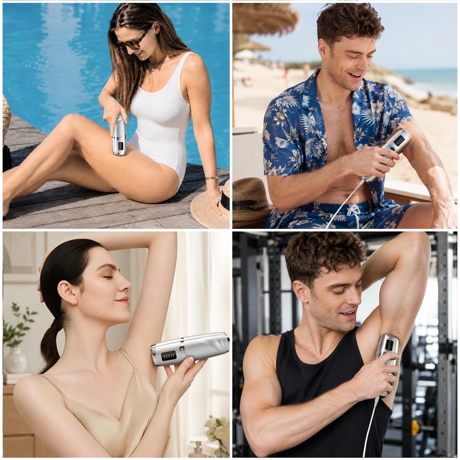 Depiladora Luz Pulsada, Depiladora Laser sin Dolor, 3 Niveles de Energía, 999,999 Flashes Laser Depilacion, Luz Pulsada Depilacion para Mujer y Hombre, Bikini, Axilas, Cara, Cuerpo