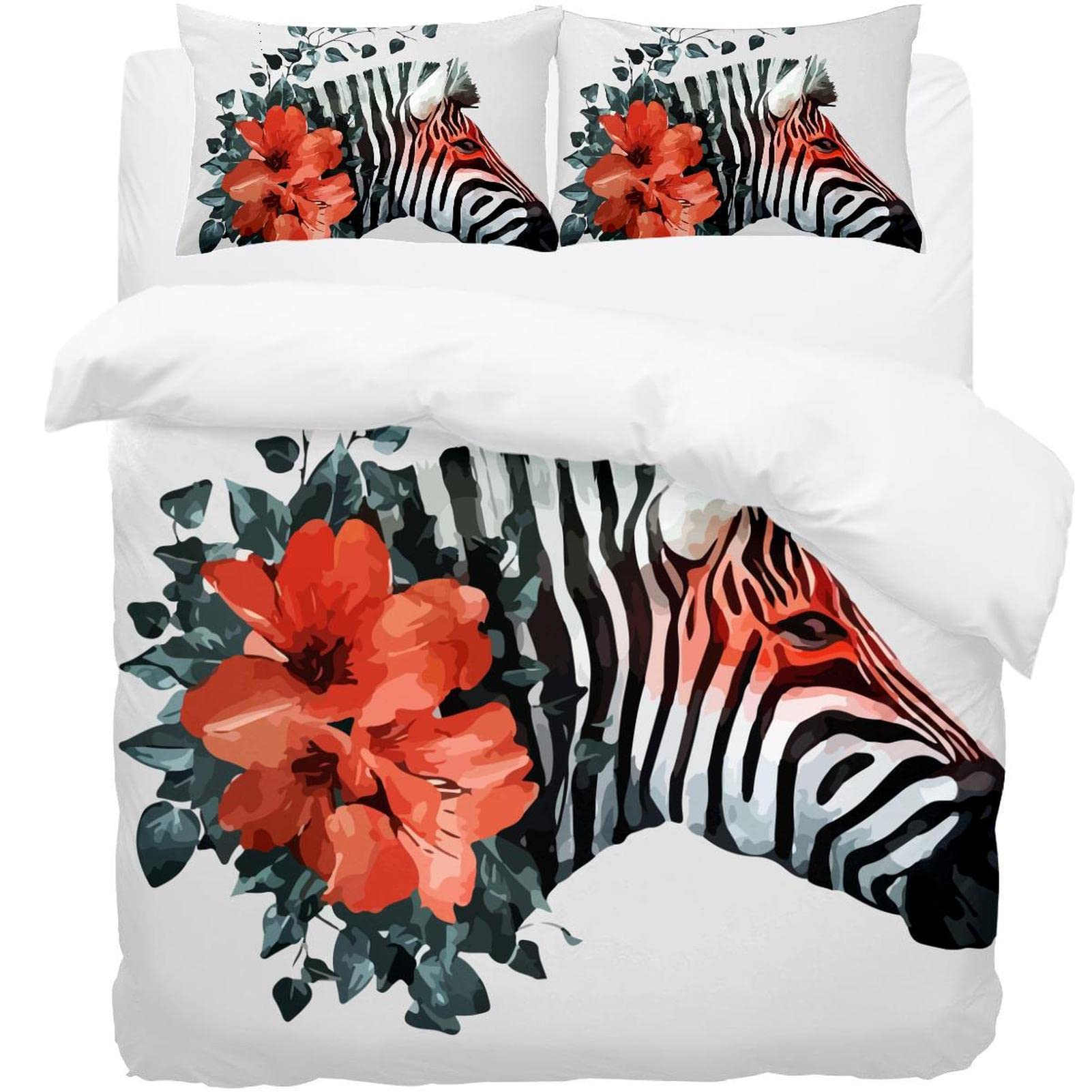 Housse de couette zèbre en tissu Supersoft ultra doux et thermorégulateur