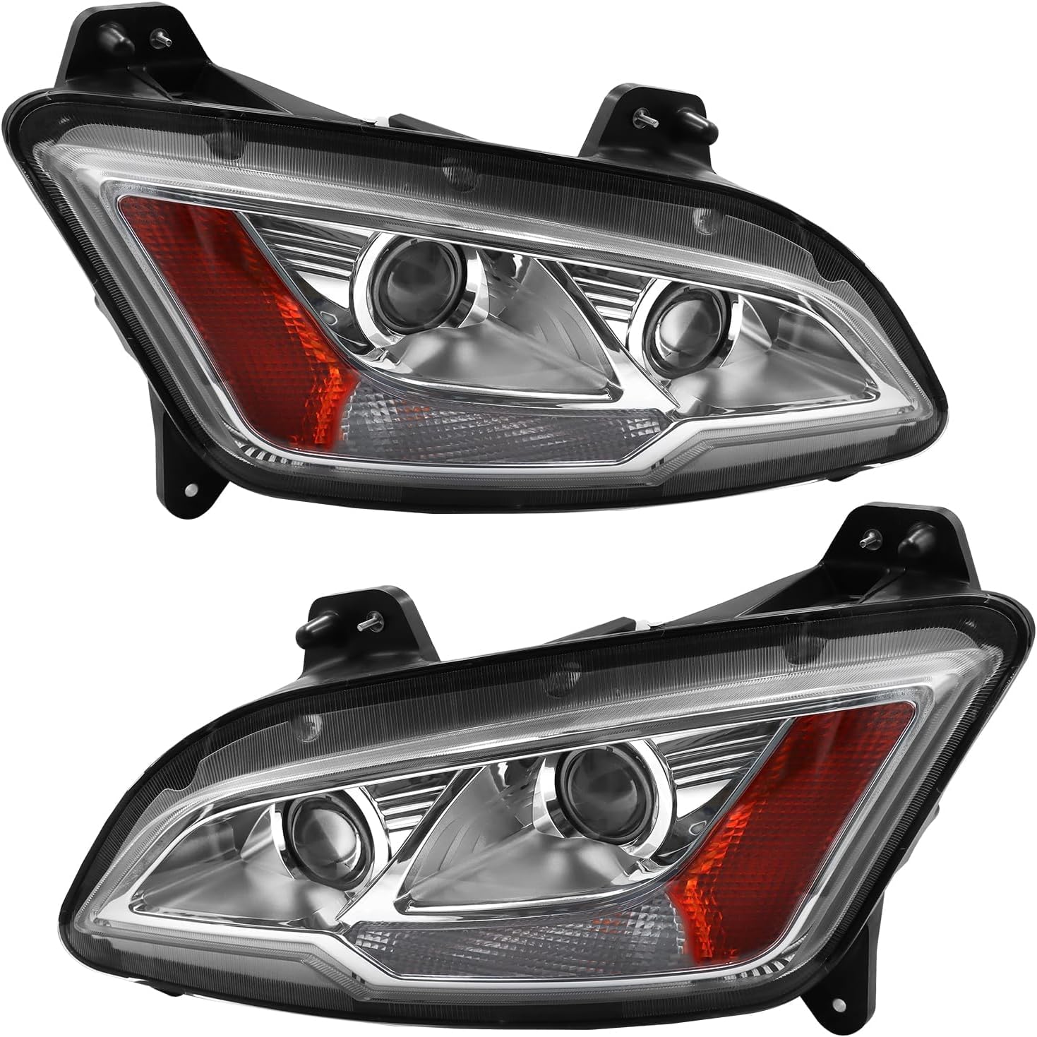Halogen Headlights Pair Fit for 2022 2023 2024 2025 Peterbilt 579 Headlamps Driver and Passenger Side