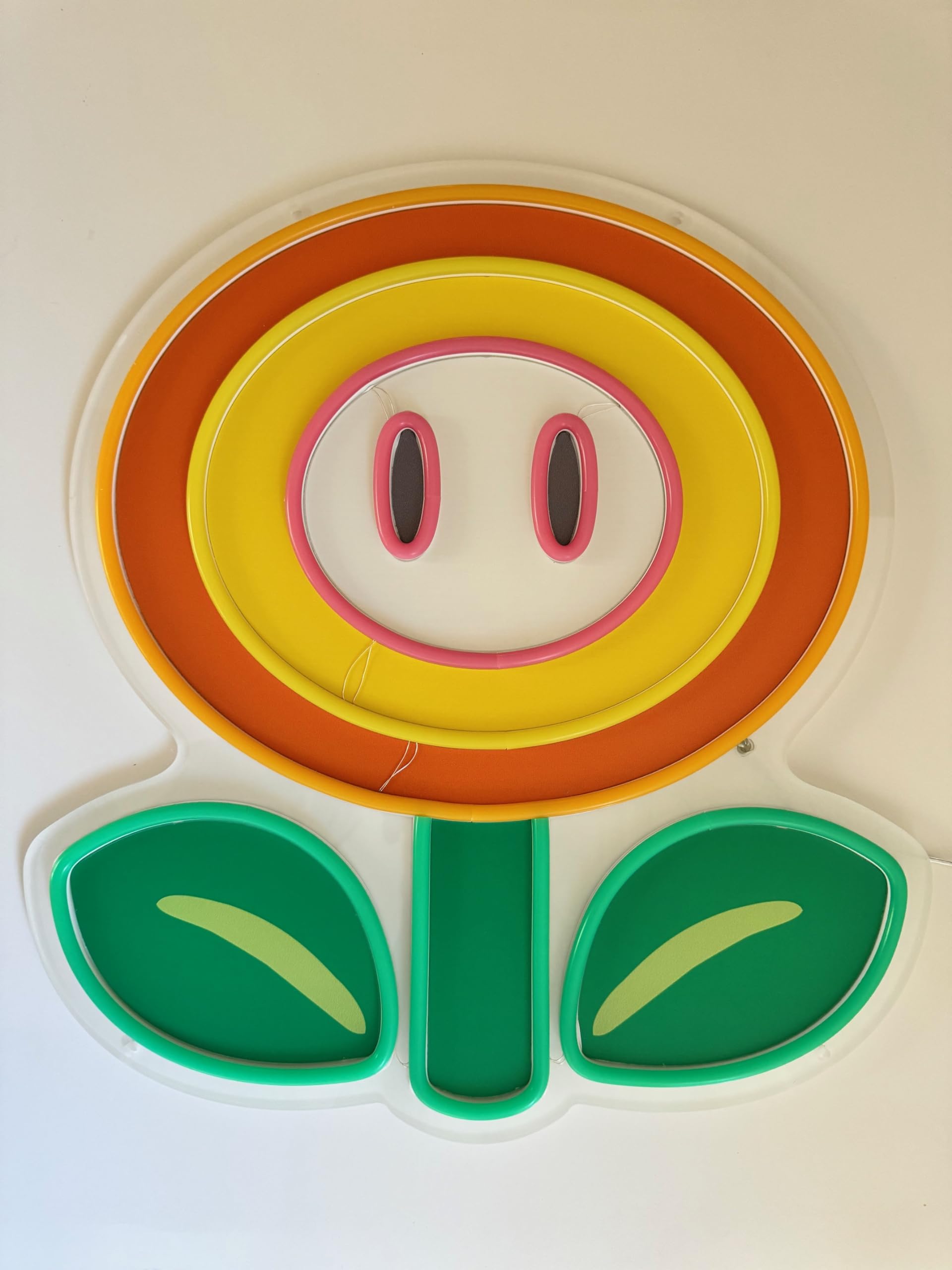 Fire Flower LED Gaming Neon Sign con modalità di illuminazione dimmerabile per camera da letto, decorazione della sala giochi, camera dei bambini, grotta degli uomini, decorazione da parete e