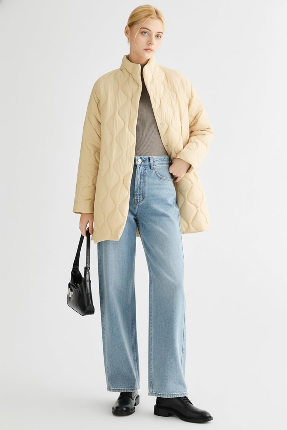 Orolay CHIIONE Womens Quilted Puffer Jacket Winter Coat Lightweight Warm Jackets Oversized Button Puffer Coat with Pockets - Image 4