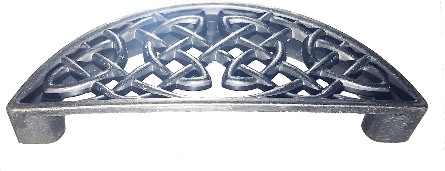 GENUINE TEXAS BRAND Set of 6 Timeless Celtic Knot Bin Pulls in Old Silver