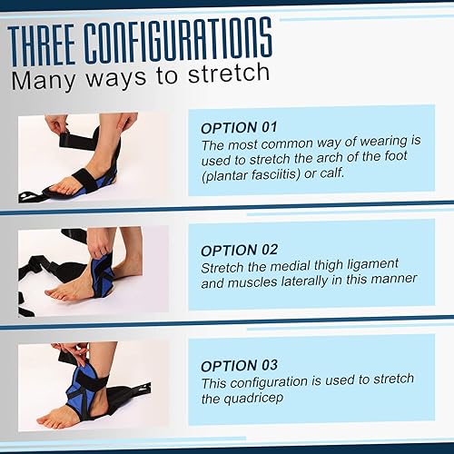 Miniatura 6 de Estirador de pie y pantorrilla para fascitis plantar, tendinitis de Aquiles, espolones de talón, pie caído. Correa de estiramiento de yoga para