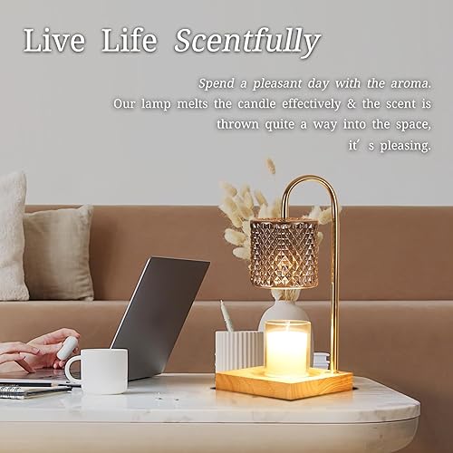 Miniatura 6 de Lámpara calentadora de velas para velas, calentador eléctrico de velas con 2 bombillas, temporizador de 248 horas y atenuador de 7 niveles,