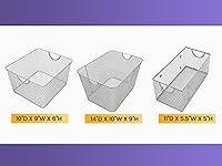 Vista 5 de YBM HOME Organizador de despensa de cocina, cesta de alambre para estantes, armarios, despensa, encimera, cesta de almacenamiento abierta de malla