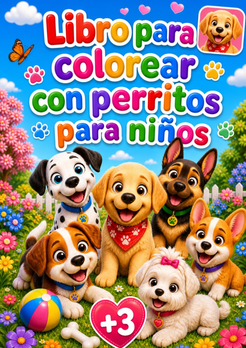Libro para colorear perros para niños desde 3 años: 30 dibujos grandes y fáciles de colorear con adorables cachorros