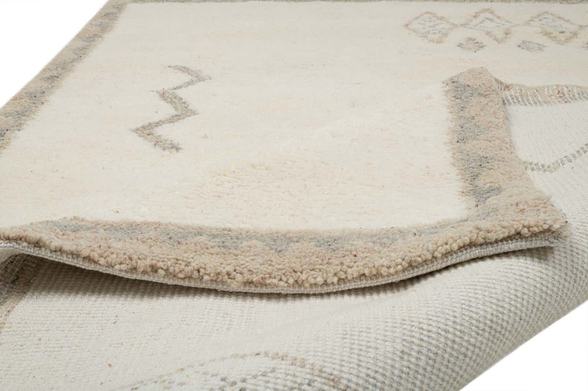 THEKO | Tappeto Berbero marocchino, fatto a mano con lana al 100% | Hadj | con motivo | Colore: Jaspe | 70 x 140 cm
