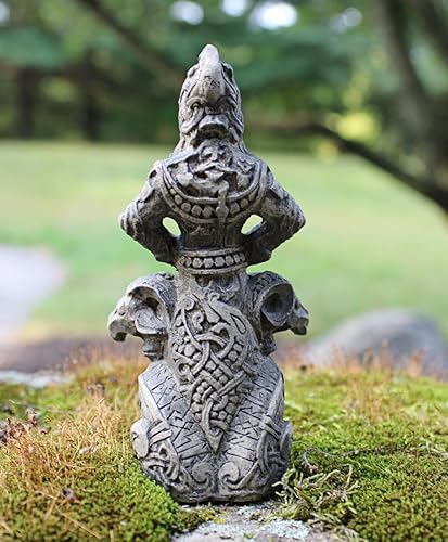 Miniatura 8 de Dryad Design Thor Figurine - Estatua vikinga nórdica del dios del trueno para decoración del hogar, 4.5 pulgadas de alto (acabado de piedra)