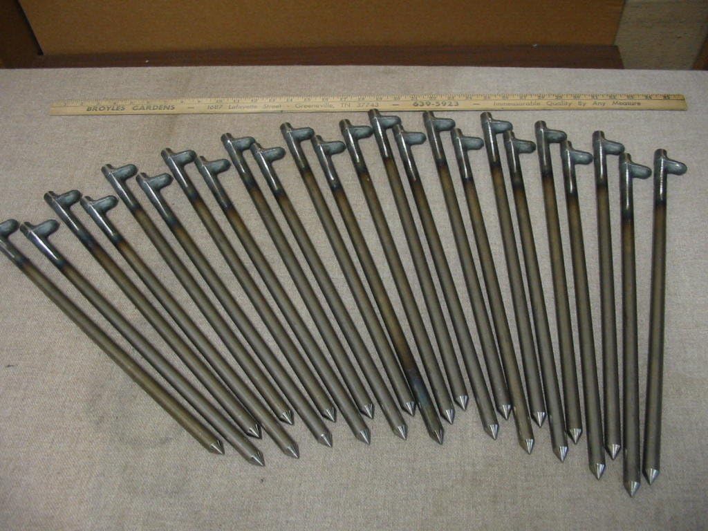 A 24 Pack of 18" long heavy duty steel tent stakes