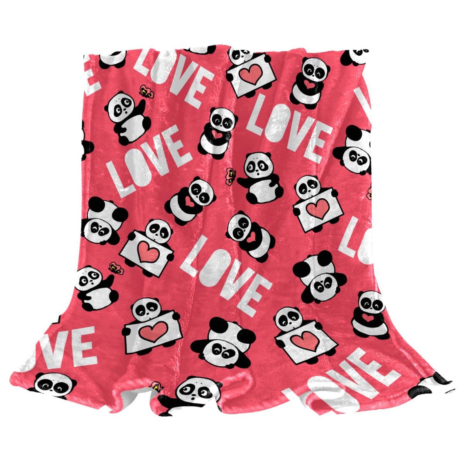 Couverture polaire panda contre les frissons du soir avec sa microfibre chaude 150x200cm