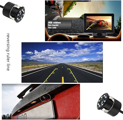Miniatura 5 de Cámara de respaldo, cámara de visión trasera integrada JPP impermeable, cámara LED de visión nocturna, cámara inversa para camión, automóvil,