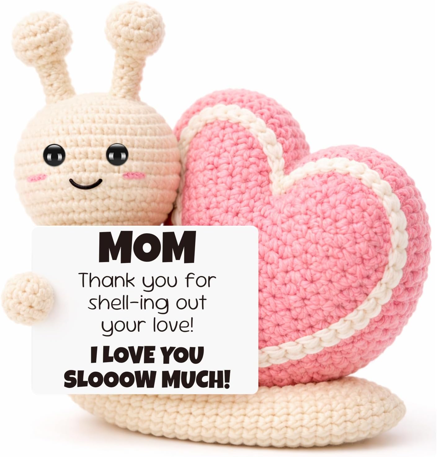 Mom Gifts for Birthday from Daughter Son,Inspirational Handmade Crochet Snail Gift for Moms Mommy Mother in Law Step Mama Moms to Be,I Love You Presents for Mama, Mini Cute Crochet Desk Decor