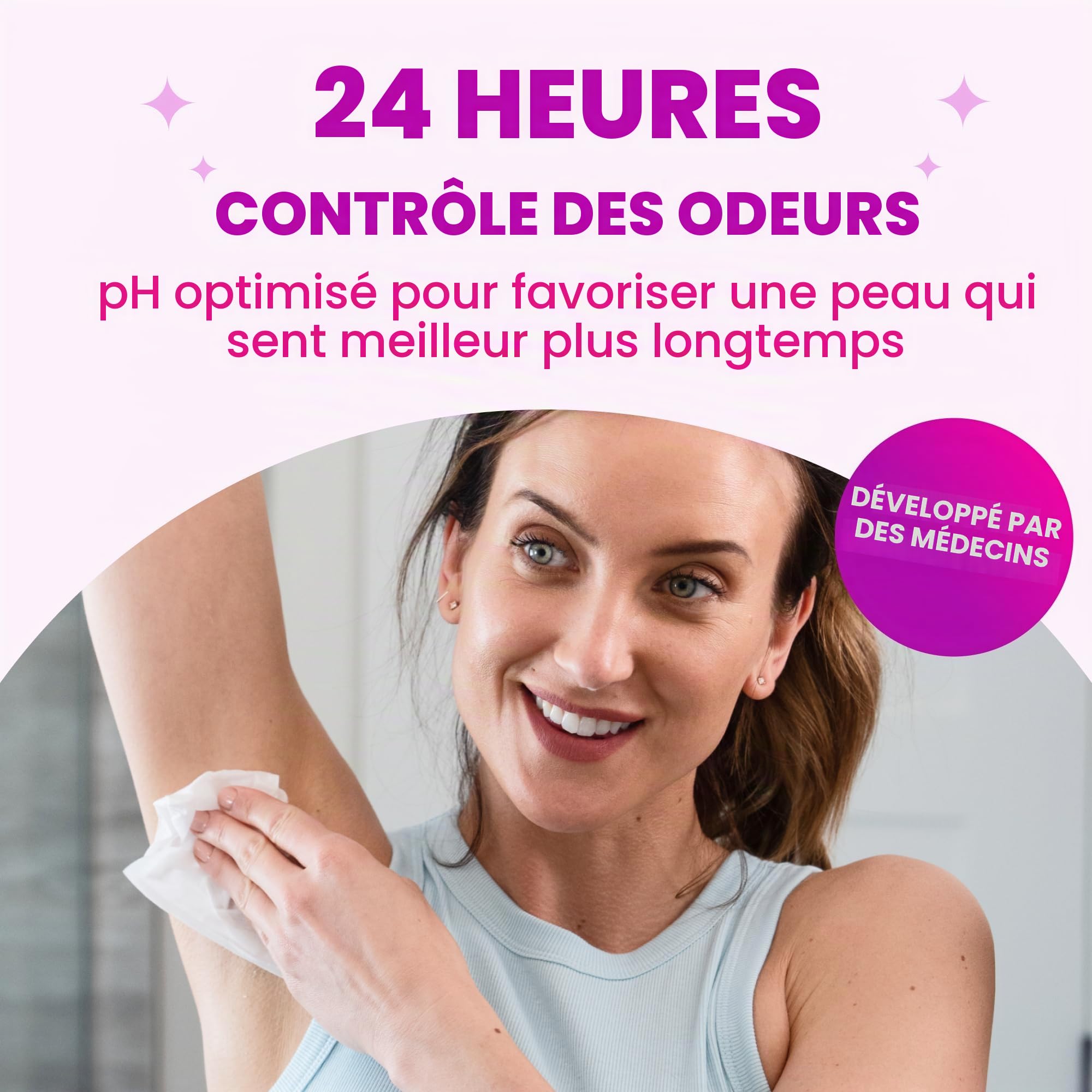 Lume Lot de 3 lingettes déodorantes acidifiées, contrôle des odeurs 24 heures, sans aluminium, sans bicarbonate de soude, aimant la peau, 15 sachets (concombre froid)