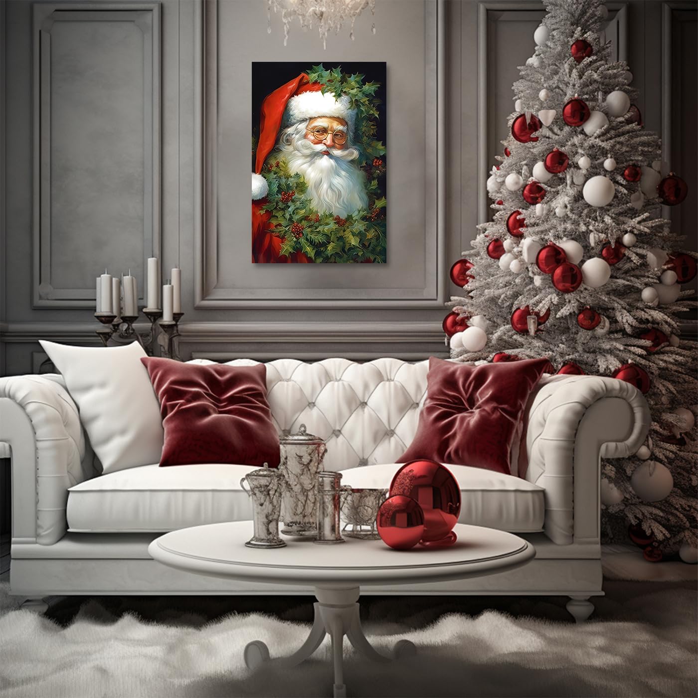 Amazon.com: CCWACPP Vintage Santa Claus Canvas Wall Art Christmas