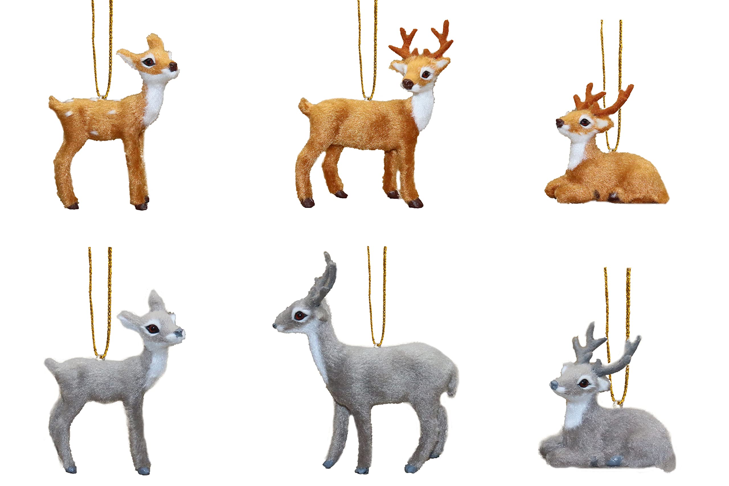 Christmas Decorations, Furniture Decorations: Cute Simulated Deer (Light Brown and Grey)