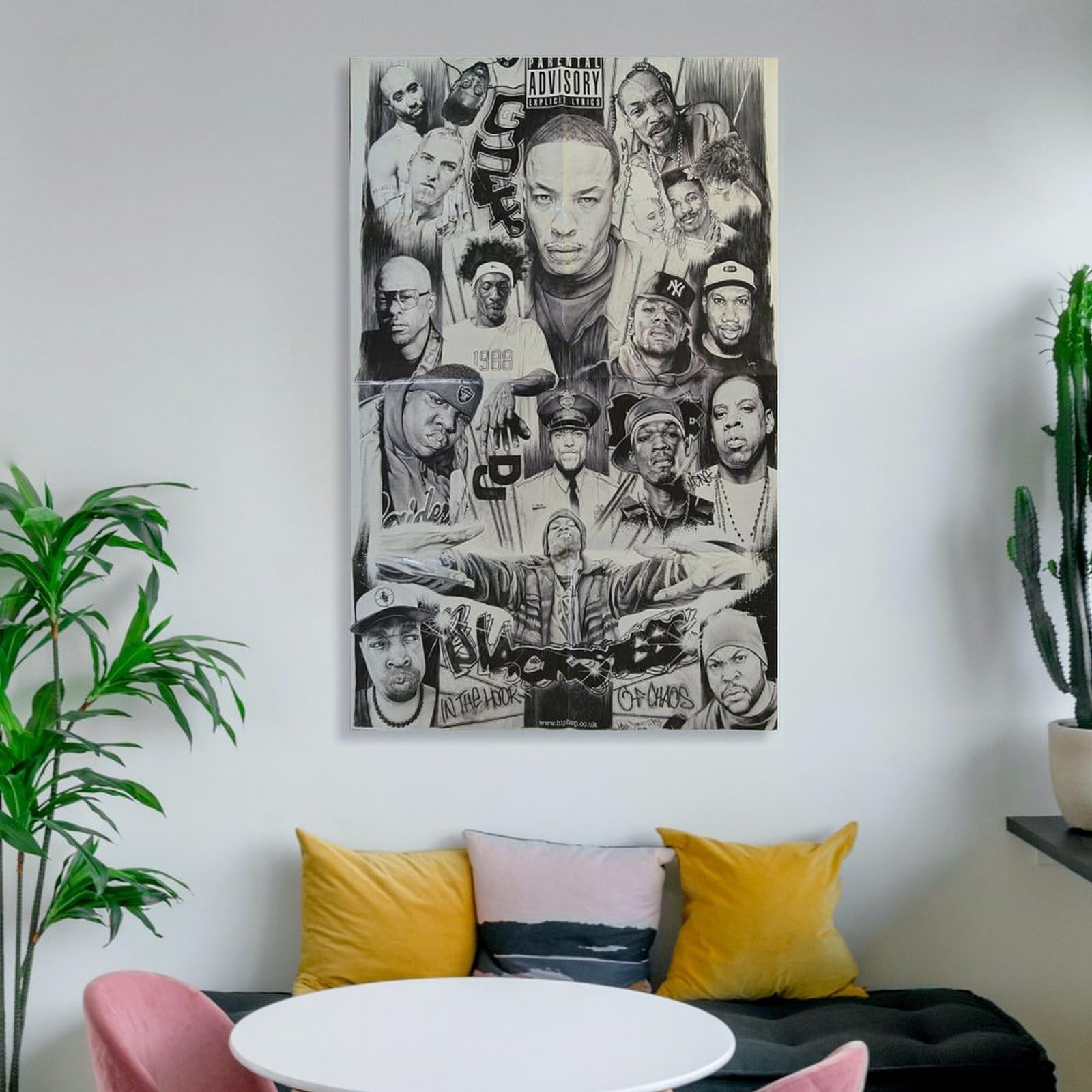 Poster su tela, motivo: cantante rap, hip hop, tutte le stelle, stampa artistica da parete, poster decorativo moderno per la famiglia, 60 x 90 cm