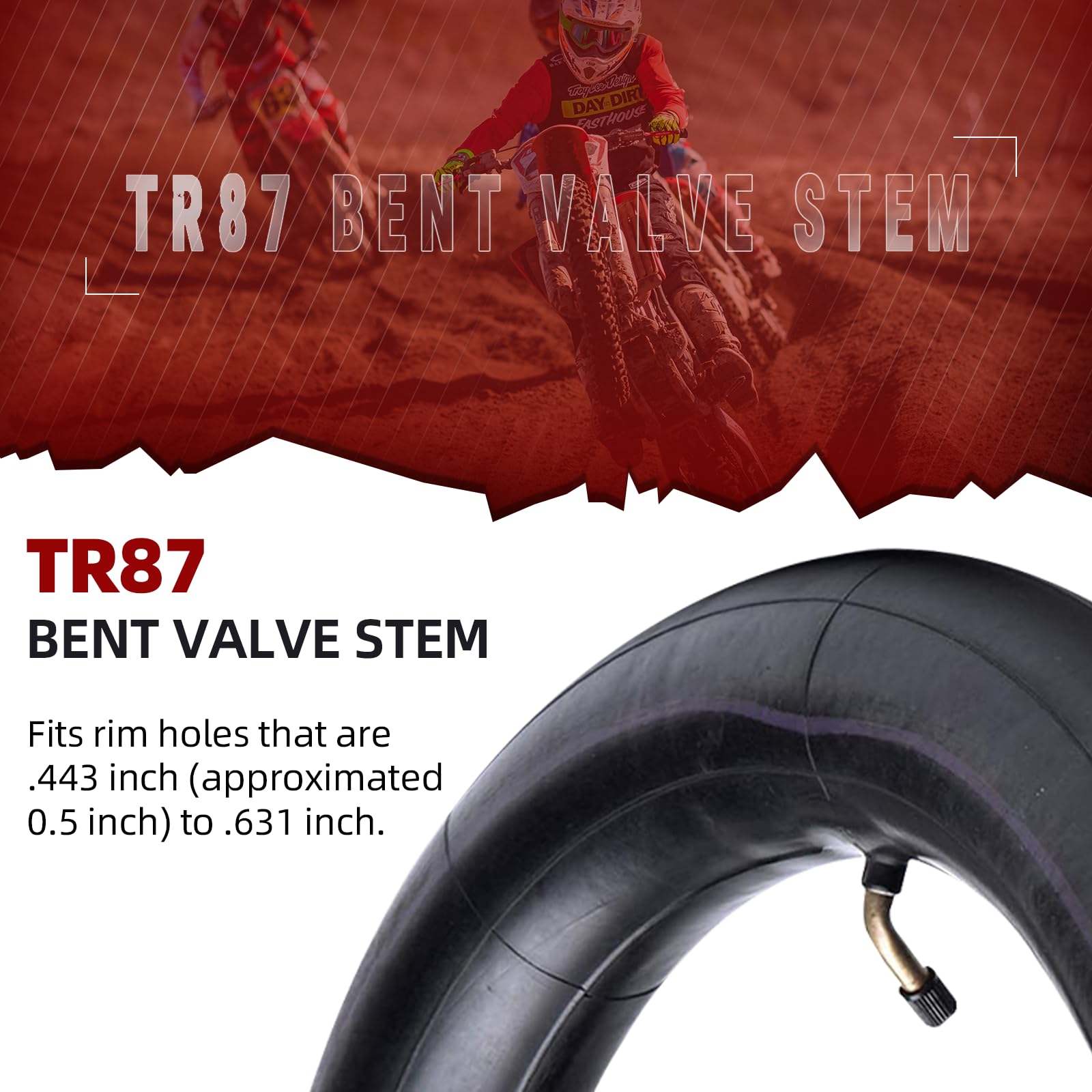 Chambre Cross Chambre à Air 3.00-12 Pour Moto Hors Route - Valve TR4 - Compatible CRF50/XR70, TTR90, DRZ100, TaoTao - RUTU Chambre A Air Moto 90/90/21 - 10